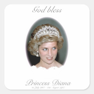 Gott segne Princess Diana Quadratischer Aufkleber