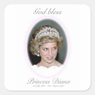 Gott segne Princess Diana Quadratischer Aufkleber