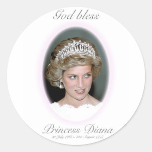 Gott segne Princess Diana Runder Aufkleber
