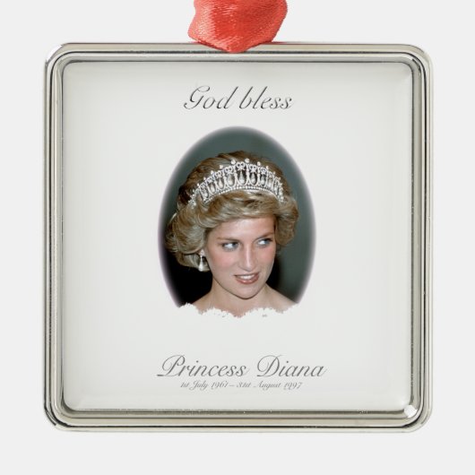 Gott segne Princess Diana Silbernes Ornament (Vorne)