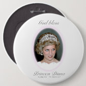 Gott segne Prinzessin Diana - Erinnerung Button (Vorne & Hinten)