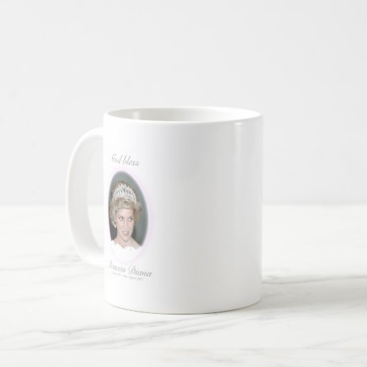Gott segne Prinzessin Diana - Erinnerung Kaffeetasse (Vorderseite Links)