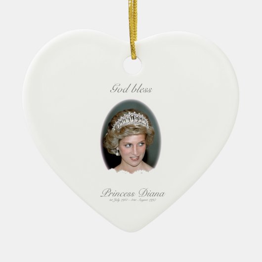 Gott segne Prinzessin Diana - Erinnerung Keramik Ornament (Vorne)