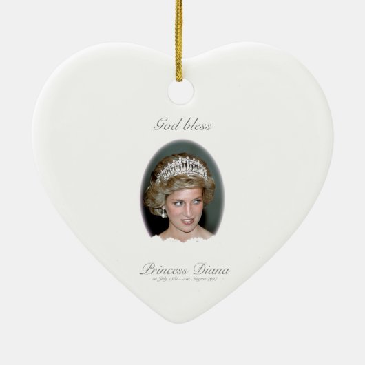 Gott segne Prinzessin Diana - Erinnerung Keramik Ornament (Hinten)