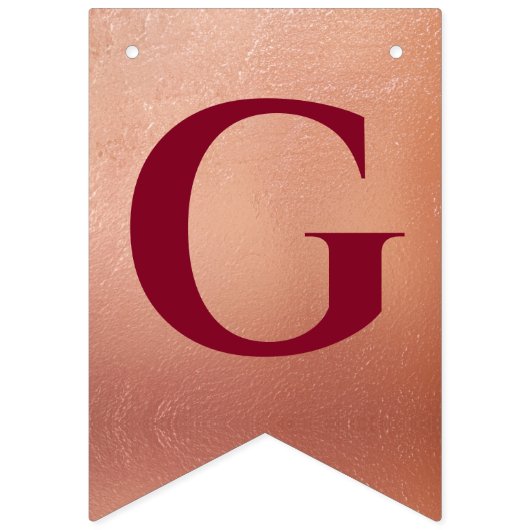 Gott segne Rose Gold Burgund Taufgemeinschaft Wimpelkette (Zweite Fahne)