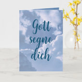 Gott segne Sie auf Deutsch | Christliche Geburtska Karte (Gelbe Blume)