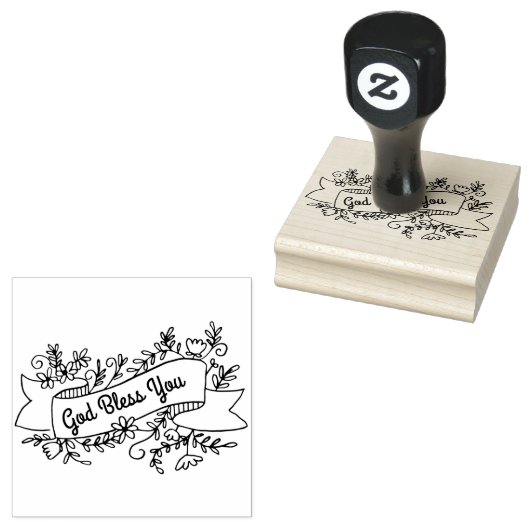 Gott segne Sie Bläserbanner individuell anpassbar Gummistempel (Stempel)