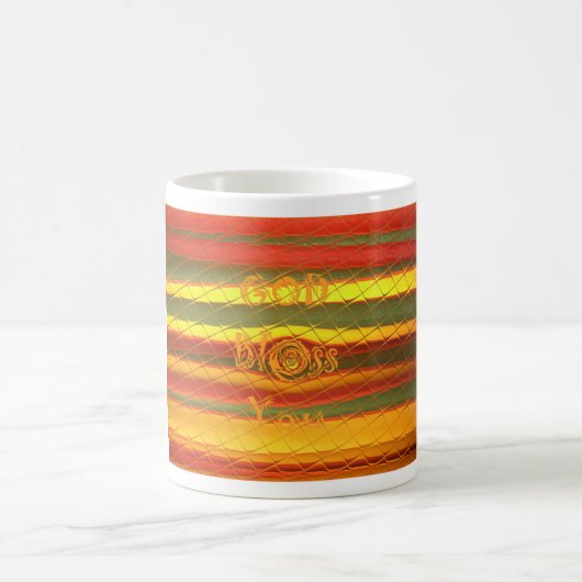 Gott segne Sie Farben Design Kaffeetasse (Mittel)