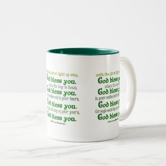Gott segne Sie irisch segnen Zweifarbige Tasse (VorderseiteRechts)