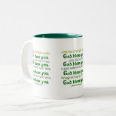 Gott segne Sie irisch segnen Zweifarbige Tasse (Vorderseite Links)