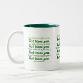 Gott segne Sie irisch segnen Zweifarbige Tasse (Links)