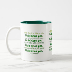 Gott segne Sie irisch segnen Zweifarbige Tasse