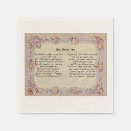 Gott segne Sie Napkins Serviette (Vorderseite)