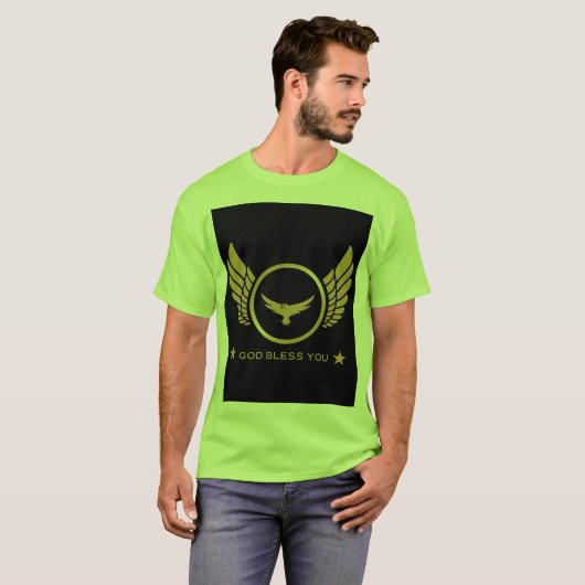 Gott segne Sie nennen Printed Elegant Men's Limone T-Shirt (Vorne ganz)