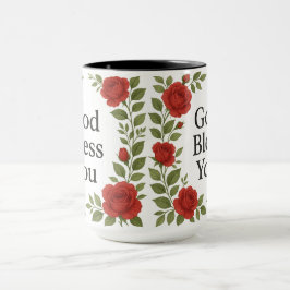 Gott segne Sie religiöse Rose floral Tasse