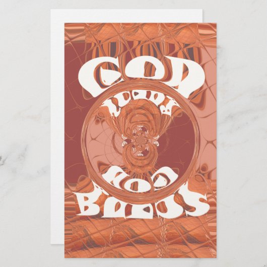 Gott segne Sie vom inspirierenden Textdesign. Briefpapier (Vorne/Hinten)