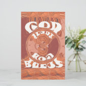 Gott segne Sie vom inspirierenden Textdesign. Briefpapier (Stehend Vorderseite)