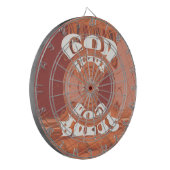 Gott segne Sie vom inspirierenden Textdesign. Dartscheibe (Vorderseite Links)
