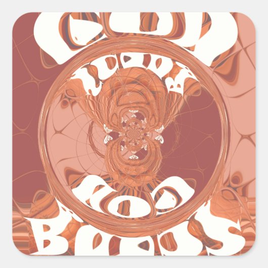 Gott segne Sie vom inspirierenden Textdesign. Quadratischer Aufkleber (Vorderseite)