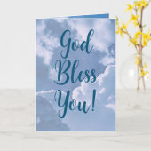 Gott segne Sie Wolken Blue Sky Religious Geburtsta Karte (Gelbe Blume)