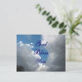 Gott segne Sie Wolken Postkarte (Stehend Vorderseite)