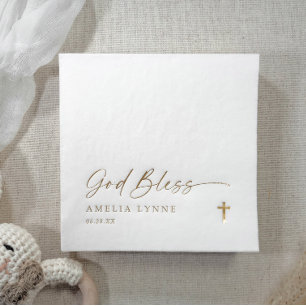 Gott segne Taufservietten moderne Kreuz Gold Servietten Mit Folie