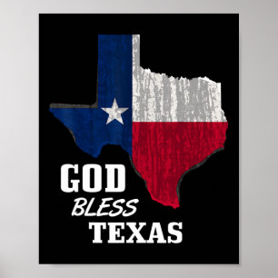 Gott segne Texas-Flagge Texas Unabhängigkeitstag B Poster