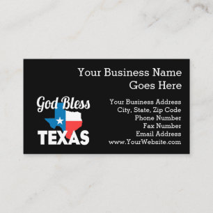 Gott segne Texas Visitenkarte