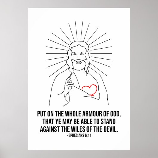 Gott segne und Rett dir. Die Rüstung Gottes anzieh Poster (Vorne)