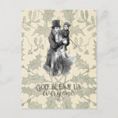 Gott segne uns alle Dickens Christmas Carol Postkarte (Vorderseite)