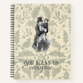 Gott segne uns alle Dickens Weihnachtskarte Notizblock (Vorderseite)