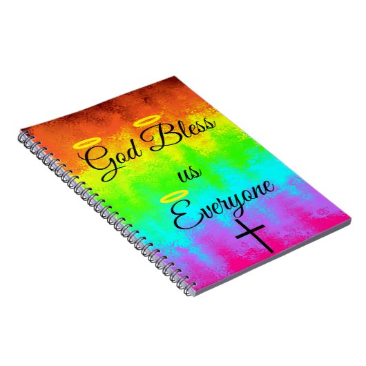 "Gott segne uns alle" Rainbow SpiralNotebook Notizblock (Rechte Seite)