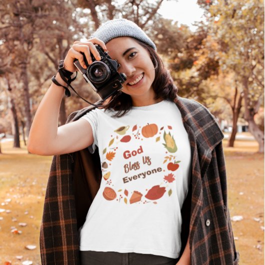 Gott segne uns alle Thanksgiving-/Herbst-Christlic T-Shirt