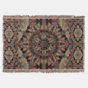Gott segne uns Coral Kaleidoskop Earthy Brown Tone Decke
