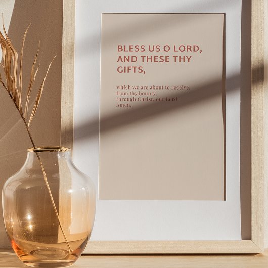 Gott segne uns, Oh Herr, Gnade vor dem Essen Gebet Poster