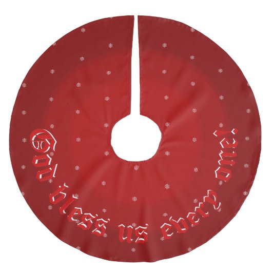 Gott segne uns polyester weihnachtsbaumdecke (Vorderseite)