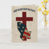 Gott segne unser Militär, betet Hände/Flagge Karte (Gelbe Blume)