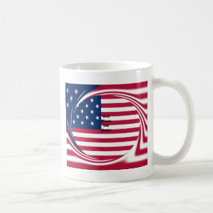 Gott segne unser Zuhause: USA-Flagge Swirl-Kunst Kaffeetasse