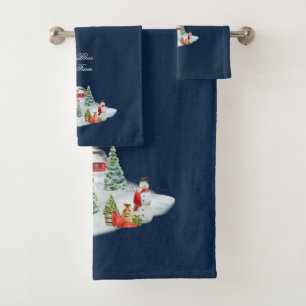 Gott segne unsere Farm Weihnachtslandschaft Badhandtuch Set