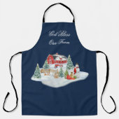 Gott segne unsere Farm Weihnachtslandschaft Schürze (Vorderseite)