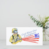 Gott segne unsere Feuerwehrmänner Dankeskarte (Stehend Vorderseite)