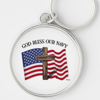GOTT SEGNE UNSERE MARINE mit robustem Kreuz und US Schlüsselanhänger