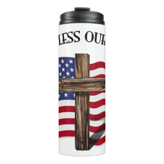 GOTT SEGNE UNSERE MARINE mit robustem Kreuz und US Thermosbecher