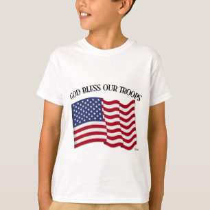 Gott segne unsere Truppen mit der US-Flagge T-Shirt