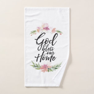 Gott segne unsere Zuhause Badhandtuch Set