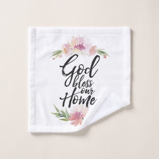 Gott segne unsere Zuhause Badhandtuch Set (Waschlappen)