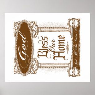 Gott segne unsere Zuhause-Custom-Poster Poster
