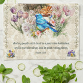 Gott segne unsere Zuhause Damask Küchentuch (Gefaltet)