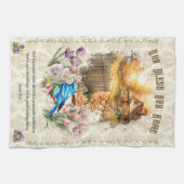 Gott segne unsere Zuhause Damask Küchentuch (Horizontal)