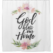 Gott segne unsere Zuhause Duschvorhang (Vorderseite)